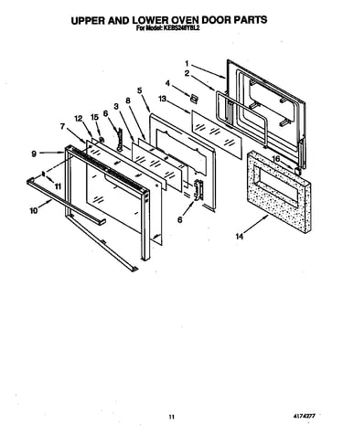 Upper and lower oven door
