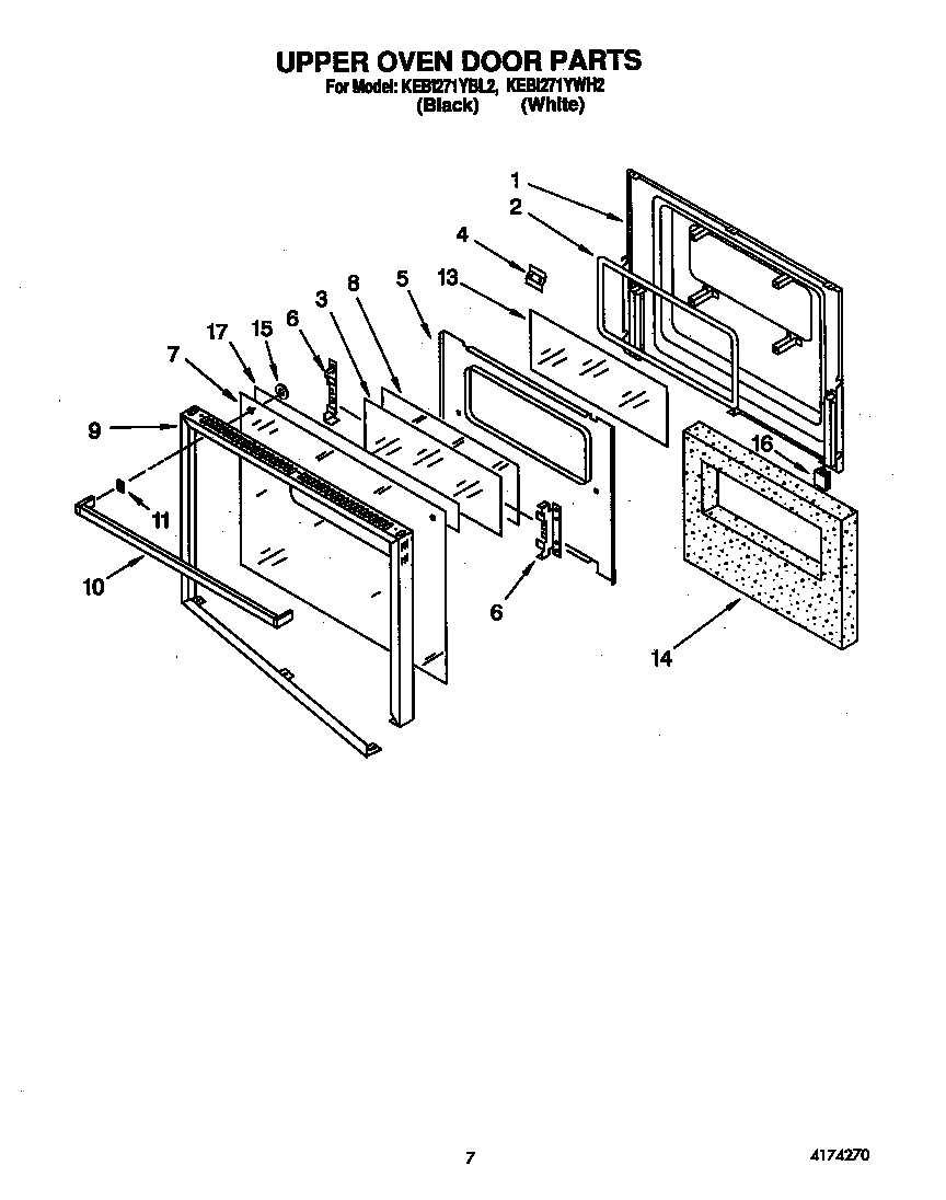 Upper oven door