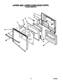 Upper and lower oven door
