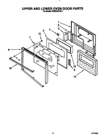 Upper and lower oven door
