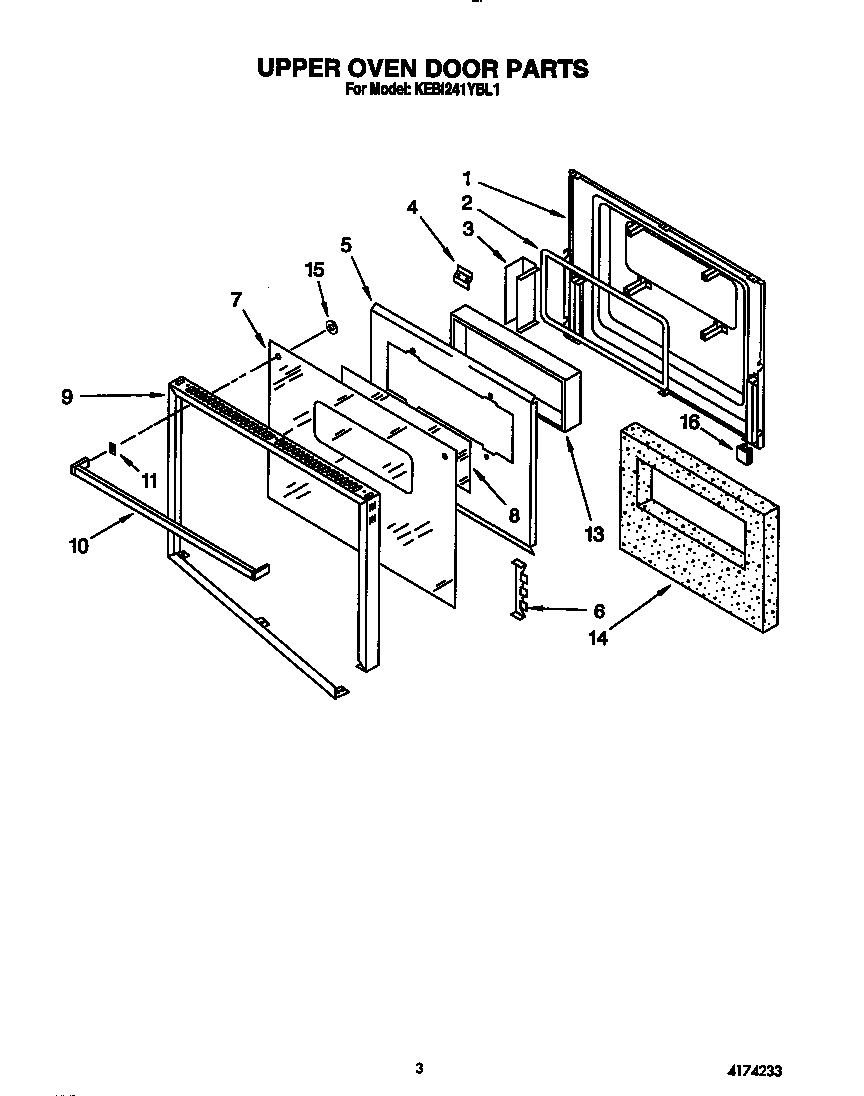 Upper oven door