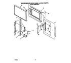 KitchenAid KEMS377XWH2 microwave door and latch diagram