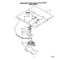 KitchenAid KEMS377XWH2 component shelf and latch diagram