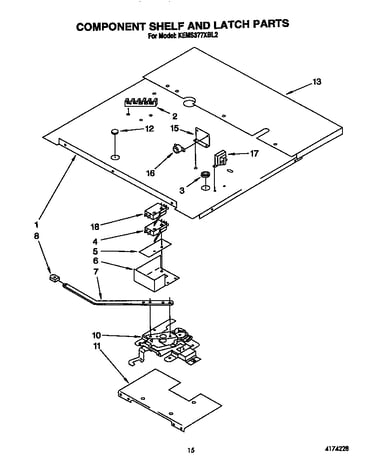 Component shelf and latch