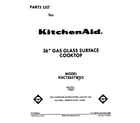 KitchenAid KGCT365TWH2 front cover diagram
