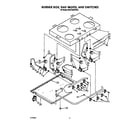 KitchenAid KGCT305TWH2 burner box, gas valves, and switches diagram