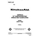 KitchenAid KEBI171YWH0 front cover diagram