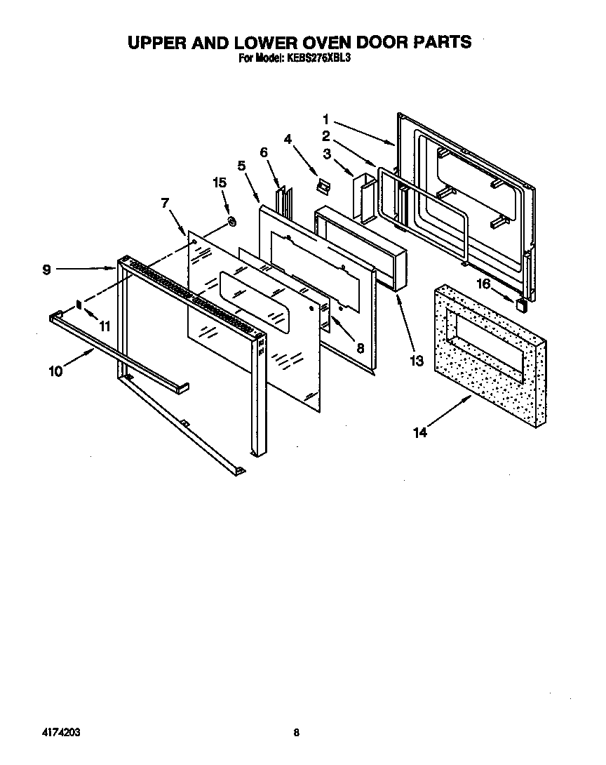 Upper and lower oven door