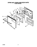 Upper and lower oven door