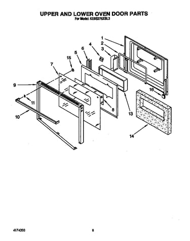 Upper and lower oven door