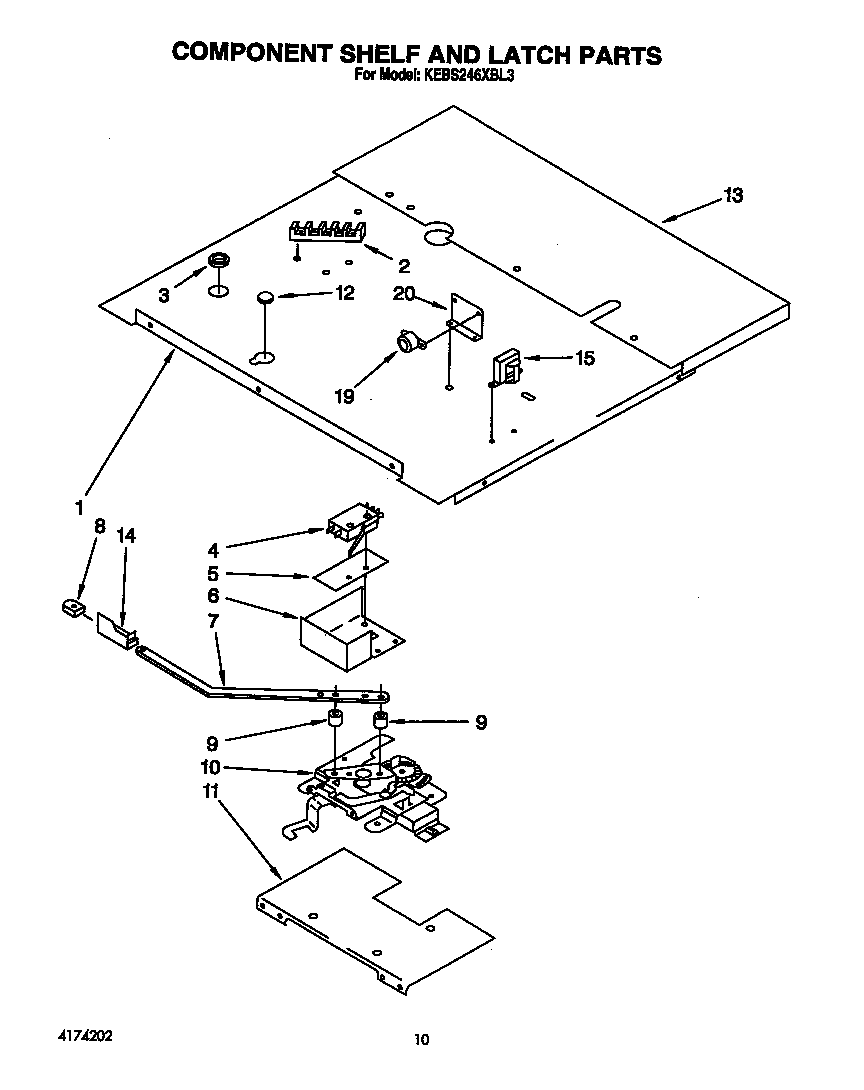 Component shelf and latch