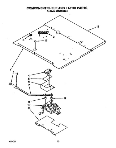 Component shelf and latch