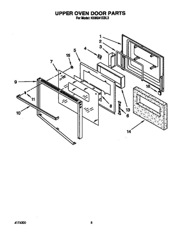Upper oven door