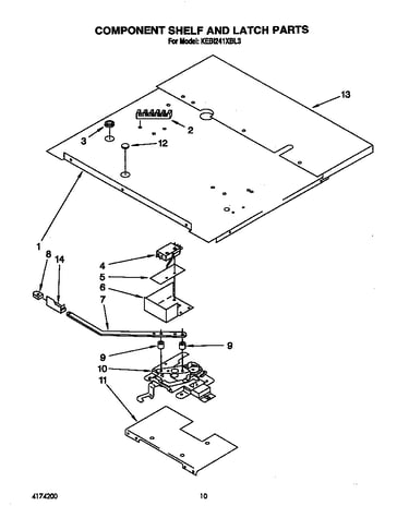 Component shelf and latch