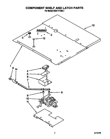 Component shelf and latch