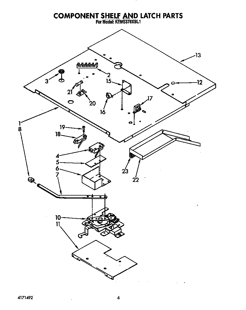 Component shelf and latch