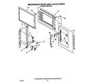 KitchenAid KEMS377XWH1 microwave door and latch diagram