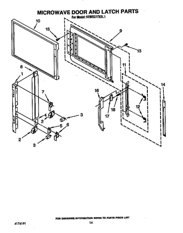 Microwave door and latch