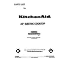 KitchenAid KECG260SWH3 cover sheet diagram