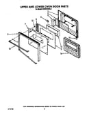 Upper and lower oven door