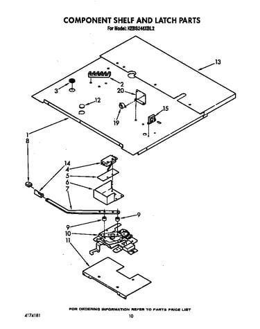 Component shelf and latch