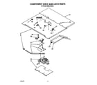 KitchenAid KEMS378XWH0 component shelf and latch diagram