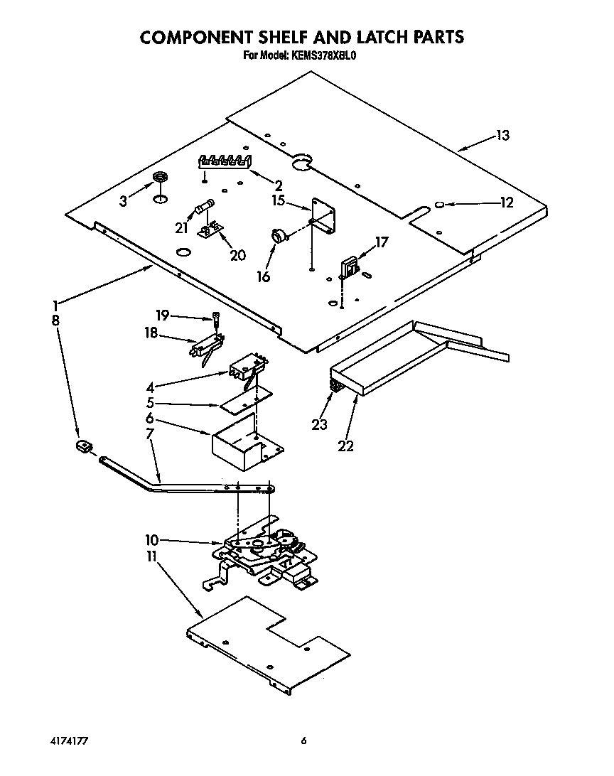 Component shelf and latch