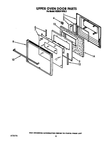 Upper oven door