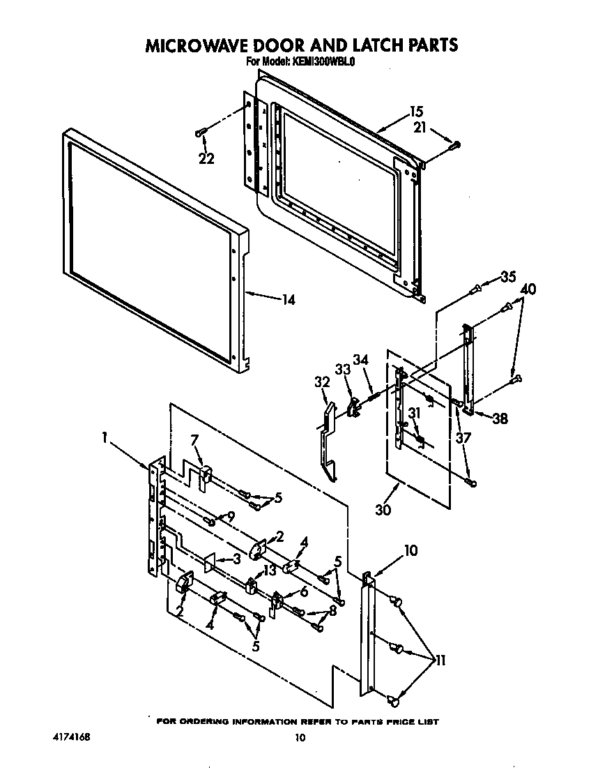 MICROWAVE DOOR AND LATCH