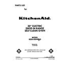 KitchenAid KEDS100WWH0 front cover diagram