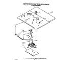 KitchenAid KEBS246XBL0 component shelf and latch diagram