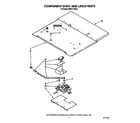 KitchenAid KEBI171XWH0 component shelf and latch diagram