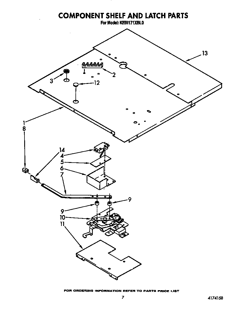 Component shelf and latch