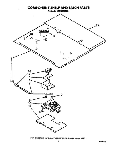 Component shelf and latch