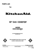 Parts list cover sheet