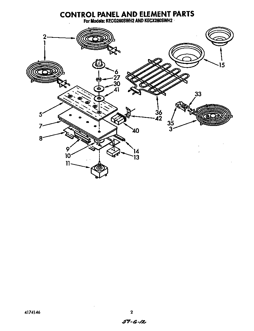 Control panel and element parts