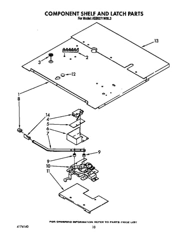 Component shelf and latch