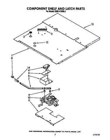 Component shelf and latch