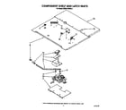 KitchenAid KEBS176WBL2 component shelf and latch diagram