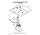 KitchenAid KEBS246WBL2 component shelf and latch diagram