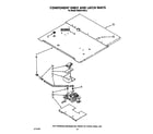 KitchenAid KEBI241WBL2 component shelf and latch diagram