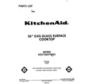 KitchenAid KGCT365TWH1 front cover diagram