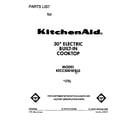 KitchenAid KECC500WWH0 cover sheet diagram