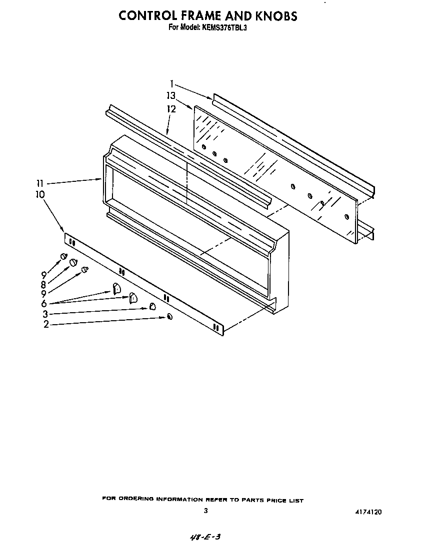 Control frame and knobs