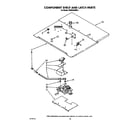 KitchenAid KEBS246WBL1 component shelf and latch diagram