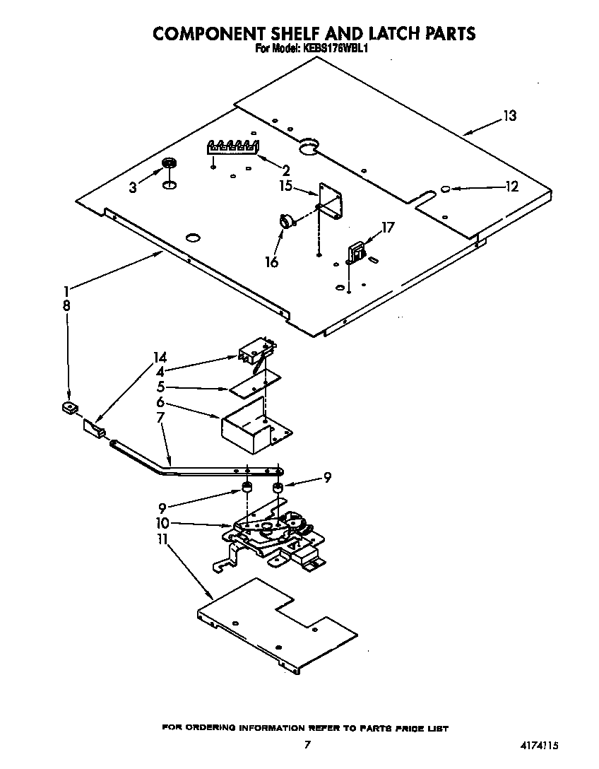 Component shelf and latch