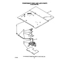 KitchenAid KEBI241WBL1 component shelf and latch diagram
