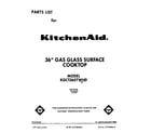 KitchenAid KGCT365TWH0 front cover diagram