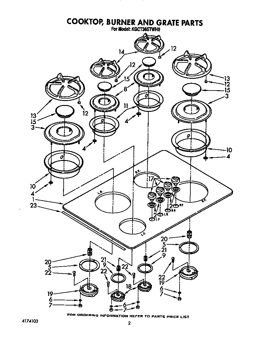 COOKTOP, BURNER AND GRATES