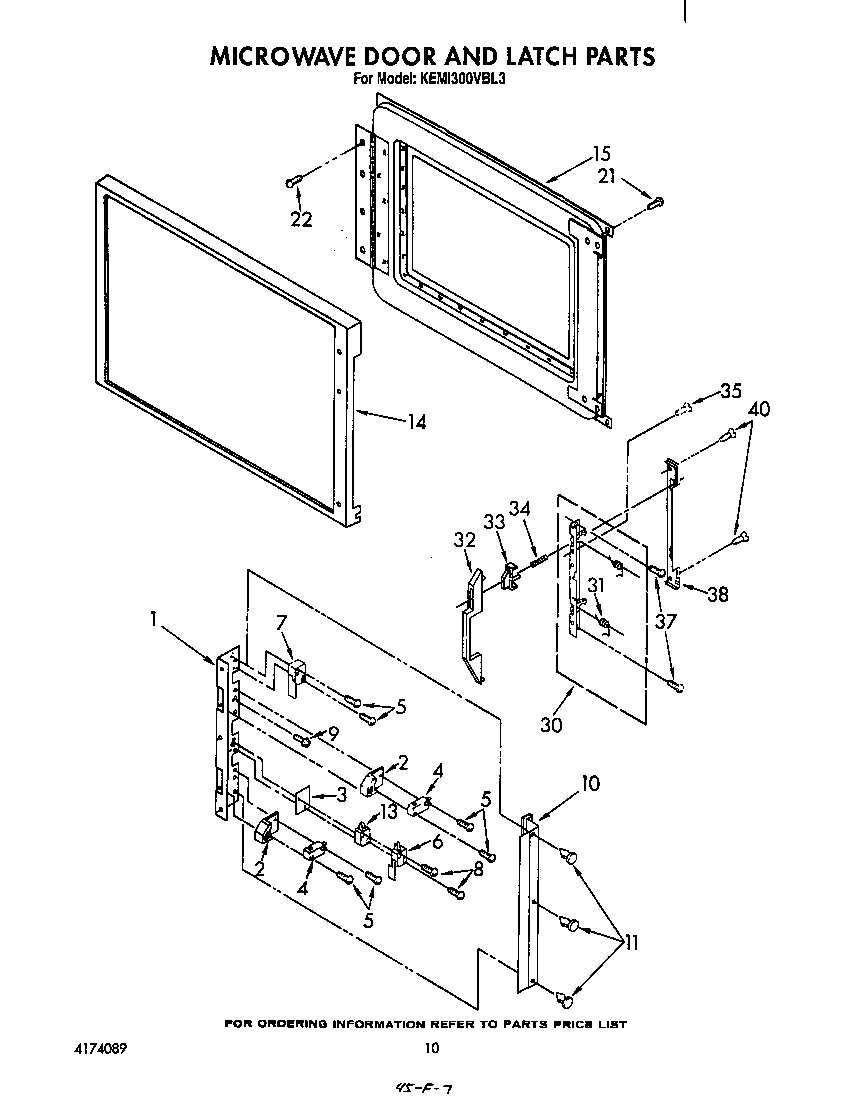 MICROWAVE DOOR AND LATCH